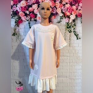 Kids, Italian Monnalisa design wear Pink Ruffle Hem Dress✨🎀